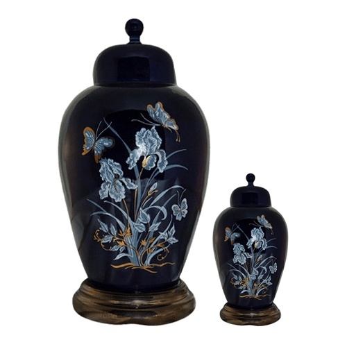 Iris Blue Ceramic Cremation Urns